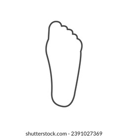 Flat foot footprint line icon
