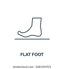 Flat Foot line icon. Monochrome simple Flat Foot outline icon for templates, web design and infographics