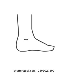 Flat foot line outline icon