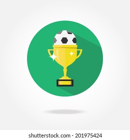 Flat football cup icon.