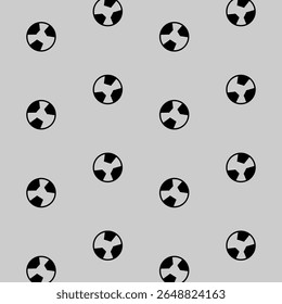 Flat Football seamless pattern on grey background. Football illustration pattern. Ball background. Perfect for fabrics, textile, wallpaper, and decor. SSTKbackgrounds