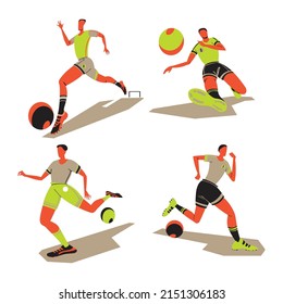 Flat Football Soccer players Illustrations