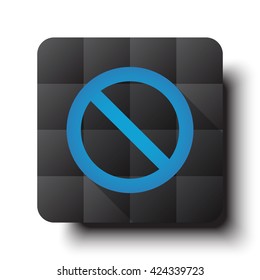 Flat Forbidden icon on black app button with drop shadow