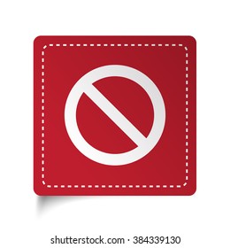 Flat Forbidden icon on red sticker