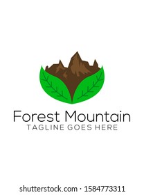 Flat Forest Mountain Logo Design