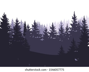 Flat forest tree nature plant. Vector collection green trees icon. Green trees set. Flat style. 