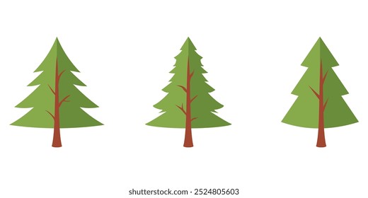 Flat forest tree vector clipart.