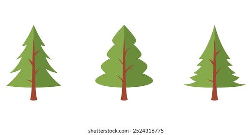 Flat forest tree vector icon.