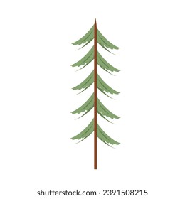 Bosques planos, jardines o paisajes de parque. tronco de árbol de verano simple y llano, vector de árboles naturales. 