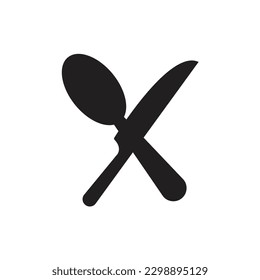Flat fork and knife icon symbol vector Illustration