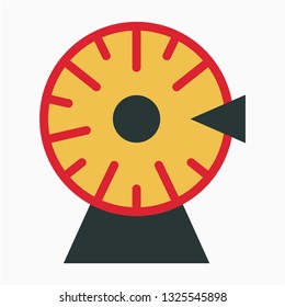 Flat fortune lucky wheel vector icon