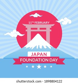 Flat Foundation Day Japan vector 