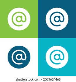 En Plano cuatro colores mínimo conjunto de iconos