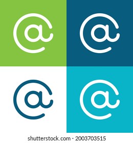 En Plano cuatro colores mínimo conjunto de iconos