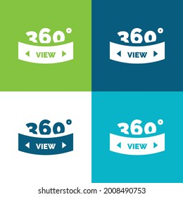 360° Plano cuatro colores conjunto mínimo de iconos