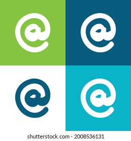 At Flat four color minimal icon set