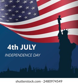 Flat fourth of july independence day background