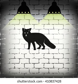 Flat fox illustration.