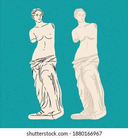 Flat Free Illustration Of Venus Statue 
