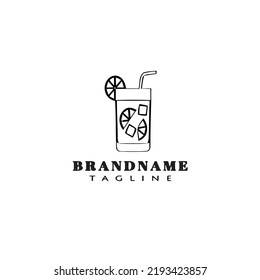 Flache Frischgetränke Cartoon Logo Vorlage Symbol Design Schwarz moderne einzelne Vektorgrafik