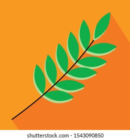 Flat fresh leaves icons. Vector illustration.
