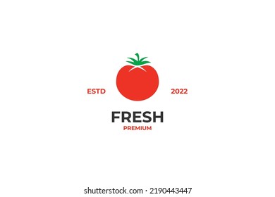 Flat fresh tomatoes logo icon design vector illustration idea