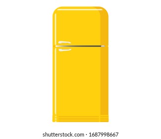 Icono vectorial de refrigerador plano. Ilustración de icono vectorial de refrigerador plano. Nevera retro.