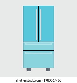 Vector de nevera plana Ilustración. Ilustración del vector de refrigerador plano para cualquier diseño. Ilustración vectorial de diseño plano del refrigerador.
