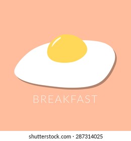 Flat fried egg. Vector food illustration 