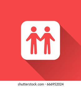 flat friendship icon
