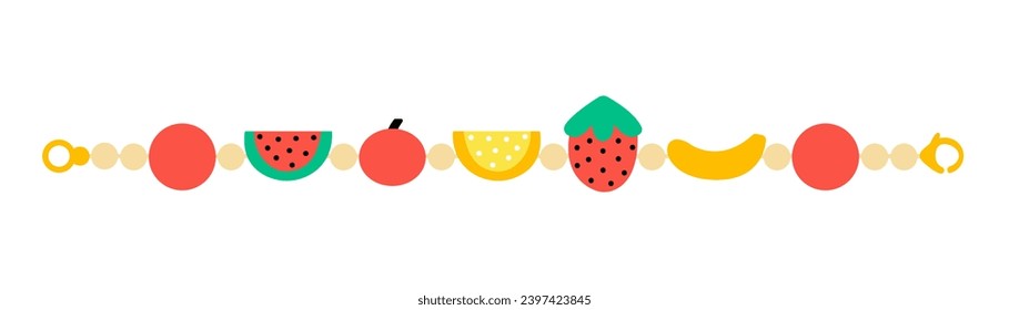 Flat fruit bracelet vector illustration