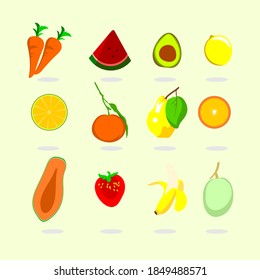 flat fruit for icon or graphic assets