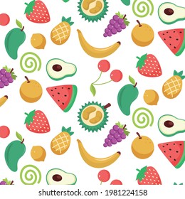flat fruit pattern design background