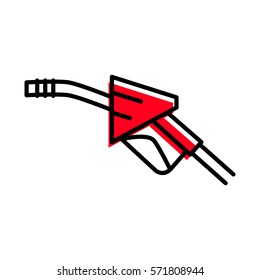 Flat fuel pistol icon. Vector sign for website or app. Illustration isolated on white background.