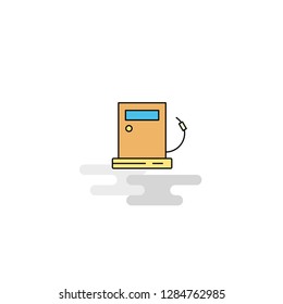 Flat Fuel station Icon. Vector