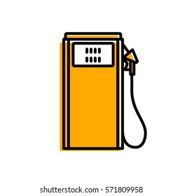 Flat fuel station icon. Vector sign for website or app. Illustration isolated on white background.