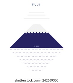 Flat fuji mountain in japan page decoration. vector illustration