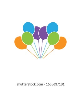 flat fulcolor ballon vector illustration