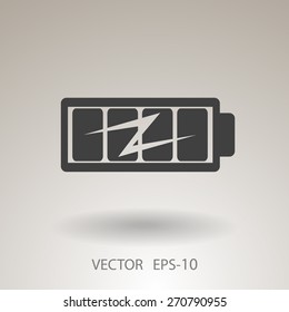 Flat full  battery charged  icon