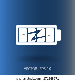 Flat full  battery charged  icon