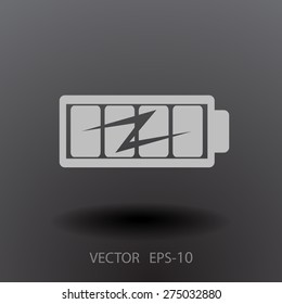 Flat full  battery charged  icon