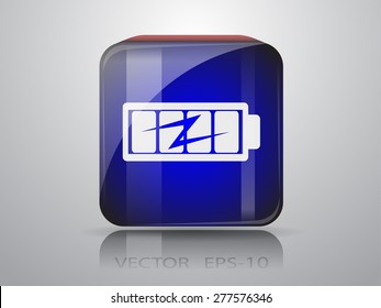Flat full  battery charged  icon