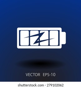 Flat full  battery charged  icon