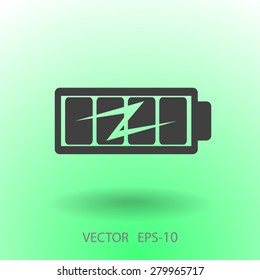 Flat full  battery charged  icon