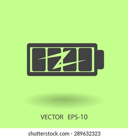 Flat full  battery charged  icon