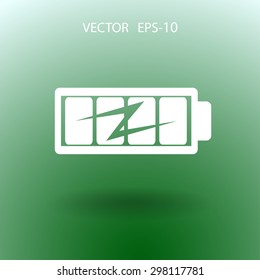 Flat full  battery charged  icon