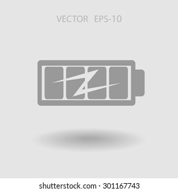 Flat full  battery charged  icon