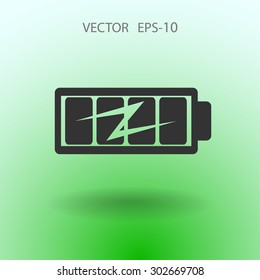 Leuchtendes Symbol mit voller Batterie