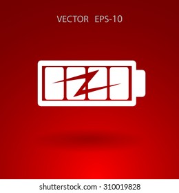 Flat full  battery charged  icon