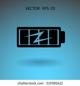 Flat full  battery charged  icon
